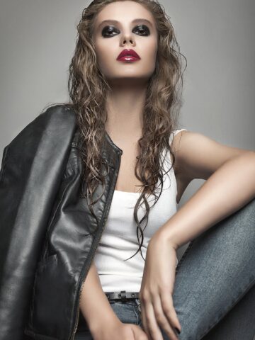 sleek leather jeans