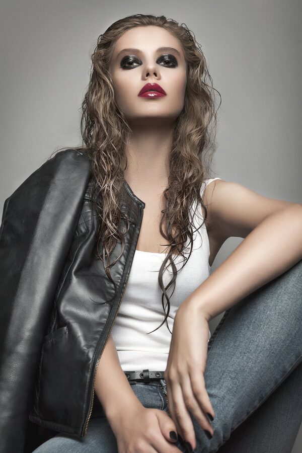 sleek leather jeans